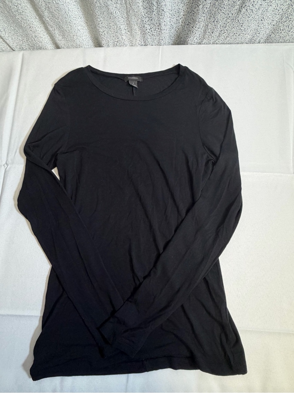 Halogen Black Long Sleeve Crewneck Tee